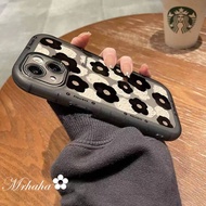 Mrhaha เคสตาใหญ่แฟชั่นสำหรับ OPPO A78 A15 A17 A57 A15s A5s A9 A31 A16 A53 A5 A3s A54 A12 A52 A93 F11Pro A92 A16 Reno 5 7 A95 6 Pro + เต็มหน้าจอฝาครอบป้องกันซิลิโคนเคสโทรศัพท์แบบใสสวยงามดอกไม้น้ำมันขาวสีดำ