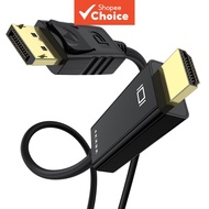 DP DisplayPort to HDMI Adapter, 1.8m, 4K/1080p, for PC/TV/Monitor/Video  Penyesuai PaparanPort ke HD