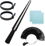 4 件組戒指尺寸測量工具 - 戒指尺寸測量器和塑膠心軸珠寶製作、手指周長尺戒指尺寸測量工具套裝