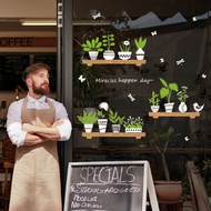 TuPAC24สดBonsaiสติ๊กเกอร์ติดผนังรูปต้นไม้ร้านกาแฟแก้วภาพจิตรกรรมฝาผนังDecalsงานศิลปะสำหรับตกแต่ง