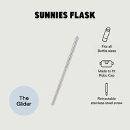 Sunnies Flask Robo Cap Glider (Retractable Stainless Straw for Water Bottle Cap)