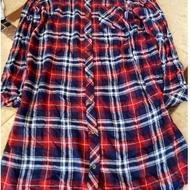 A444/Soft Plaid Shirt Dress Chest Measurement Real Fabric 38