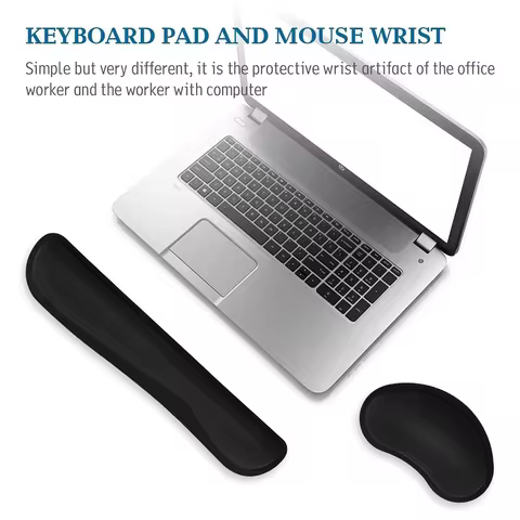 Widen Memory Foam Nonslip Mouse Pad Wrist Support Keyboard Wrist Rest Support For Office, Computer, 
