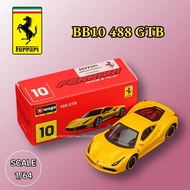 Bburago 1/64 Ferrari Mini Car Model, BB10 488 GTB Scale Lefarrari F40 F50 Diecast Miniature Art Replica Toy