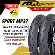 [PAIR PACKAGE] FDR MP27 SOFT COMPOUND TUBELESS TIRES Ring 14 RACING 90/80 100/80 VARIO SCOOPYBEAT