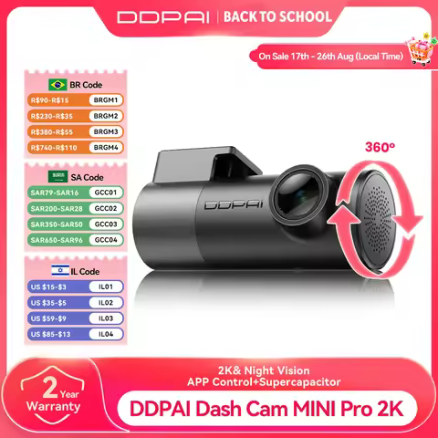 DDPAI MINI Pro 2K 1440P Dash Camera WiFi DVR 121° FOV Night Vision Smart Voice Control Support 24H P