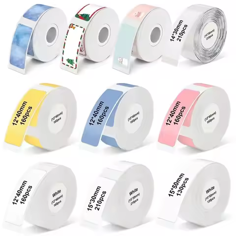 1Roll P12 P15 Thermal Label Sticker 12mm*40mm tape Compatible Phomemo D30 Q30 Marklife P11 P50 L12 D