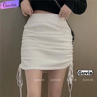 Chân Váy Ngắn RÚT DÂY 2 BÊN Ôm Body Thun Borip Có Lót Trong Lưng Cạp Cao Tôn Dáng GUVIA CV10