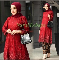 RR Setelan Kebaya Moder//Set Kebaya Pesta Tunik Tulle Mutiara//Setelan Kebaya Pesta Harga Terjangkau