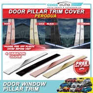 Perodua Myvi Axia Bezza Alza Ativa Kenari Kancil Door Window Pillar Trim Cover Black Chrome Rose Gol