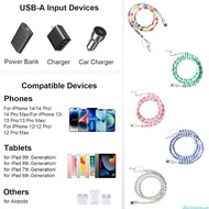 dingdongaa Color Beads USB C Cable Quick Charge and Data Transfer 1m Length for Phone 15