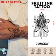 INKMELAB - GORGON Fruit Ink Temporary Tattoo 15X9CM - Semi-Permanent Temporary Tattoo Lasts 3 Weeks