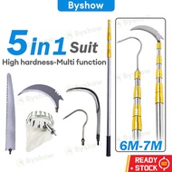 【Byshow】6/7 Meter Telescopic Fruit Picker Pole Gardening Tools  High Pruning Branch Shear Saw Tree C