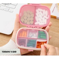 8 compartment portable organic 8 grid multifunction medicine box