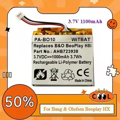 Compatible with Bang & Olufsen Beoplay HX Bluetooth headphone battery AHB723938PCT