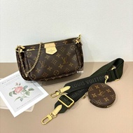 LV原花綠背帶五合一側背包M44813