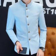 Suit Adult Men'skoko Mandarin Suit/ Jacket/ Lightbiru Blazer Men Suit For Men Men Blazer