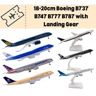 18 & 20cm Diecast Alloy Airplane Boeing B737 B747 B777 B787 Model with Landing Gear Aircraft Replica