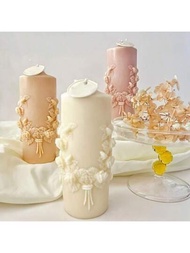 玫瑰花雕刻圓柱形樹脂蠟燭模具,用於製作芳香蠟燭、香皂、石膏和黏土家居裝飾diy工藝品的矽膠和環氧樹脂模具
