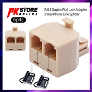 PHONE SPLITTER (STRAIGHT), RJ11 6P4C MALE TO 2 RJ11 6P4C DUPLEX FEMALE ADAPTER