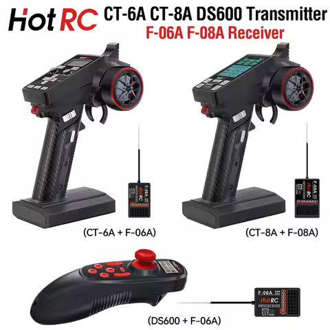 HotRC Transmitter CT-6A CT-10A DS600 DS650 6CH 8CH 10CH 2.4GHz Radio System Remote Controller