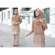 [BAJU KURUNG] KURUNG SONGKET TABUR + KHIMAR Colour MOCHA