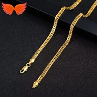 👑18k Necklace Pawnable Saudi Gold Cuban, Necklace for Men and Women Italian Gold with Stamp, Fits 18 Inches Long Non Tarnished, Size 5mm