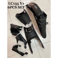 100% ORIGINAL HLY LC135 V1 YAMAHA LC v1 INNER COVER 6 in 1 coverset body set matt black cover 135LC 