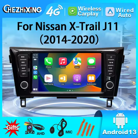 Android 13 9 inch Carplay Auto For Voiture Nissan X-Trail J11 2 Din Car Multimedia Stereo Player GPS