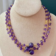 6MM Natural High Quality Amethyst Purple Crystal Full Star Chain Necklace Choker Jewelry for Woman