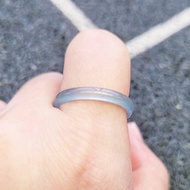 【親翠】天然瓜地馬拉翡翠 極美冰藍起剛手指鐲15.5號戒圈