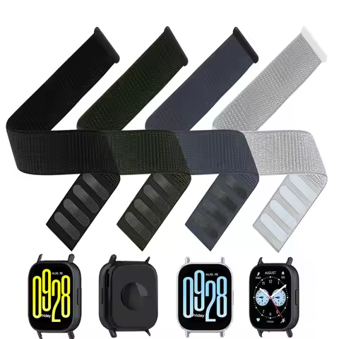 Nylon Loop Strap For Xiaomi Redmi Watch 5 Active/5 Lite Smartwatch Accessories Breathable Correa Red
