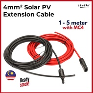 ITOSHI 4mm 1 5 Meter PV Solar Cable H1Z2Z2-K DC Wire Red Black PV Photovoltaic Heat Resistant With M