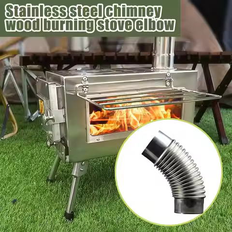 1Pc Steel 45 Degree Elbow Tube Chimney Diameter 6cm Multi Flue Stove Pipe For Outdoor Camping Wood S