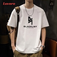 Luvoro oversize unisex Soft Fabric Short Sleeves T-shirt Black And White Two-Tone Short-Sleeved C180