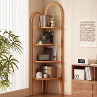 Book Shelf Living Room Floor Storage Rattan Rack Back Wall Retro Multi-Layer Book Bookcase Corner Sh