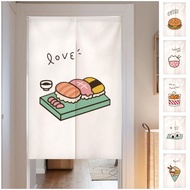 Japanese Style Kitchen Door Curtain Velcro Self Adhesive Long Doorway Curtain for Kitchen Partition Ins Style Cartoon Door Curtain Whole Piece Door Curtain