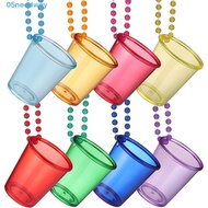 NEEDWAY 5Pcs Bachelorette Party Shot Glasses, Hanging Colorful Shot Glass on Beaded Necklace, Fashio