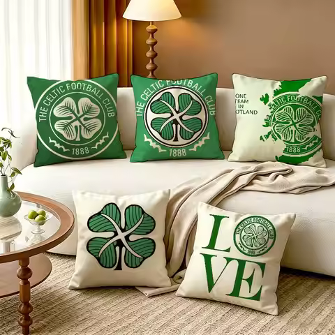 Football C-Celtic FC Cotton Linen Square Pillow Covers Home Decor Gifts