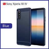 Carristo Sony Xperia 10 IV Back Case Cover Carbon Fiber Brushed TPU Silicone Soft Casing Phone Mobil