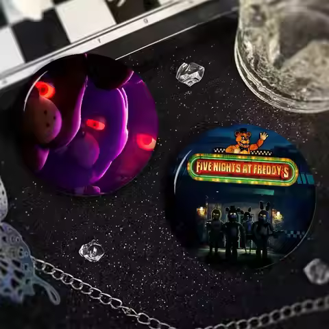 Fnaf Five-nights-At-Freddys Photo Brooches Creative Round Badge Gifts Pins 32/44/58mm