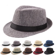 Sun Hat Jazz Panama Hat Trilby Fedora Hat Gangster Cap Beach Hat