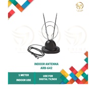 INDOOR DIGITAL RABBIT EARS TV AERIEL ANTENNA HDTV VHF UHF SIGNAL - ARB-642