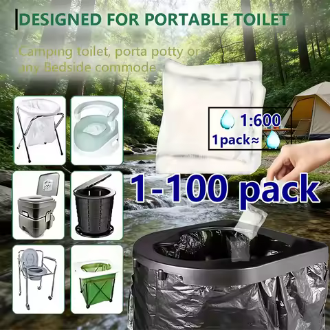 1-100 Pieces Portable Toilet Absorbent Gel, Camping Toilet Gel Powder, Odor-Control Urine Liquid Was