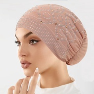 2025 New Turban Cap for Women Stylish Glitter Diamonds African Head Wraps Muslim Headscarf Bonnet El