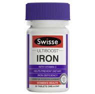 Swisse Ultiboost Iron Supplement with Vitamin C Vitamin B6 & Vitamin B12 -30 Tablets /Swisse Iron 50