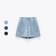 50% Fifty Percent|-6kg Elastic Waist Wide Mouth Denim Shorts|02489650009