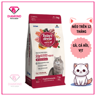 [1KG](Mua 1 TẶNG 2 HÀNG MẪU) Thức ăn hạt TODAYS DINNER ADULT  dành cho mèo trưởng thành TÚI 1KG
