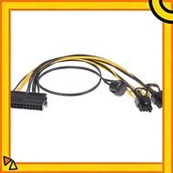 (NEW) 24Pin to Dual 6+2 Pin 8 Pin with on Off Switch Cable 6Pin 8Pin Male to 24 Pin