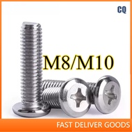 304 chamfered cross screw, stainless steel beveled flat head beveled bolt screw, furniture screw M8/